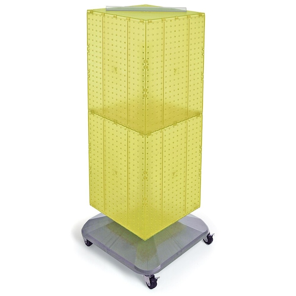 Four-Sided Pegboard Tower Revolving Display Panel Size 14"W x 40"H